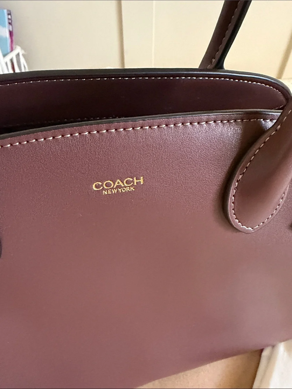 Coach Deep Brown Leather Dome Satchel